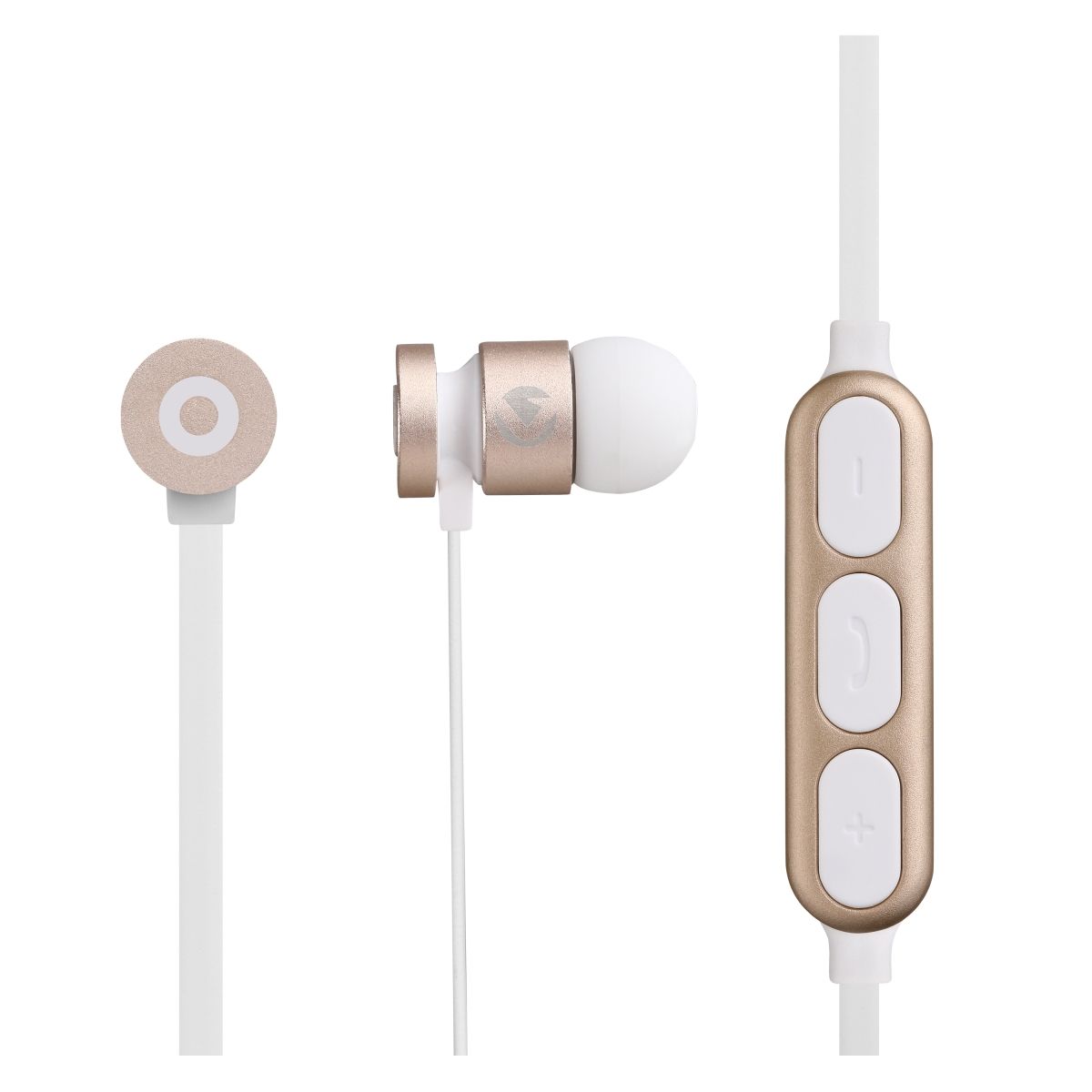 Volkano Mercury Series Bluetooth Magnetic Earphones – Gold/White