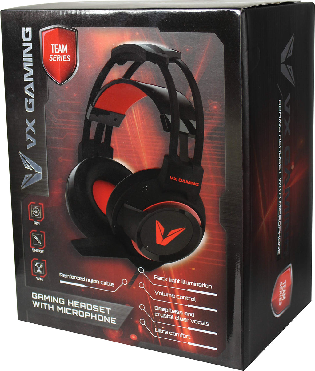 VX Gaming Team Series Wired Headset with Mic – Black