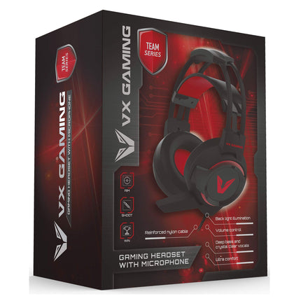 VX Gaming Team Series Wired Headset with Mic Black VX-106-BK
