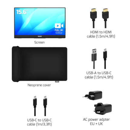 Port Connect 15.6" Full HD LCD Portable Monitor 902101
