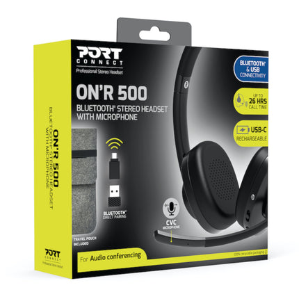 Port Connect ON'R 500 Bluetooth Stereo Headset with HVAC Mic