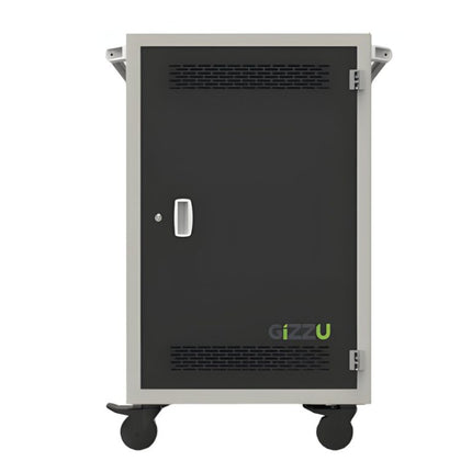 Gizzu 36 Bay Storage Charging Trolley (AC Power Socket) - Grey