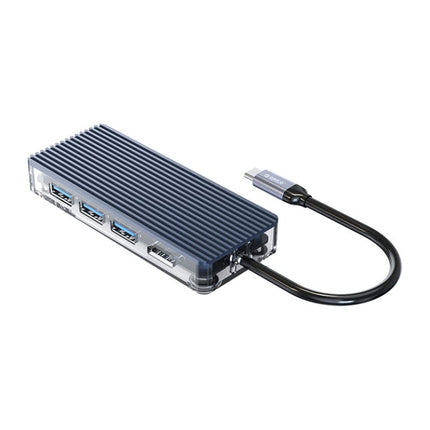 Orico Type-C 6-in-1 Transparent Hub USB 3.0 HDMI RJ45 Grey