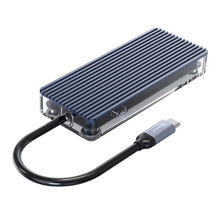 Orico Type‑C 6‑in‑1 Transparent Hub USB 3.0 HDMI RJ45 Grey WB‑6RJ‑GY‑BP