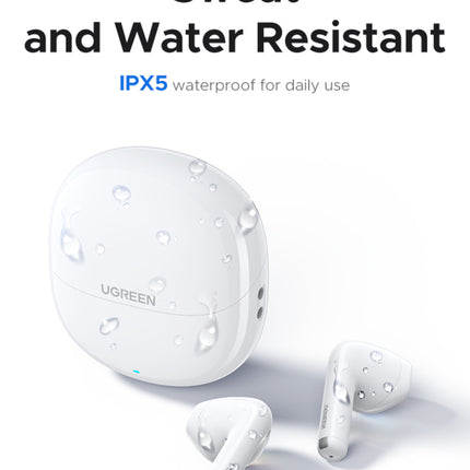 UGreen Lightbuds Basic TWS Earphones - Semi In-Ear - White