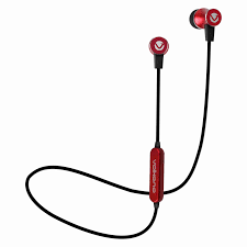 Volkano Chromium Series Bluetooth Earphones with SD Card Reader Red VK-1105-RD