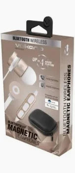 Volkano Mercury Series Bluetooth Magnetic Earphones – Gold/White