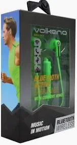 Volkano Motion Bluetooth Earphones Green Black