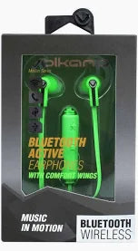 Volkano Motion Bluetooth Earphones Green Black