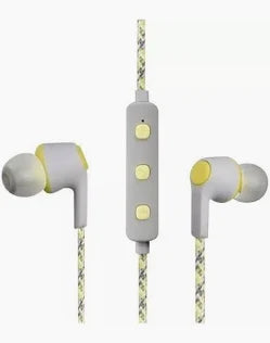 Volkano Moda Nylon Bluetooth Earphones with Carry Case – Yellow